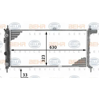Radiateur, refroidissement du moteur HELLA 8MK 376 716-701