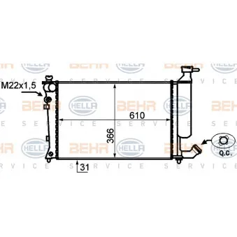 Radiateur, refroidissement du moteur HELLA 8MK 376 717-171