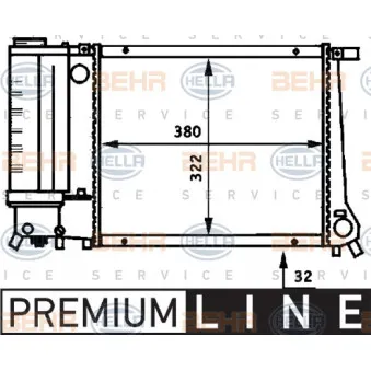 Radiateur, refroidissement du moteur HELLA 8MK 376 717-221