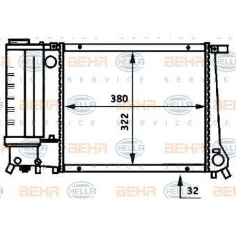 Radiateur, refroidissement du moteur HELLA 8MK 376 717-224
