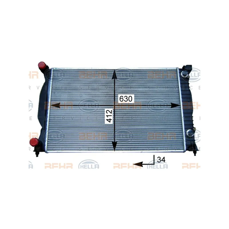 Radiateur, refroidissement du moteur HELLA 8MK 376 717-234