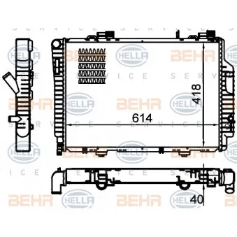 Radiateur, refroidissement du moteur HELLA 8MK 376 717-264