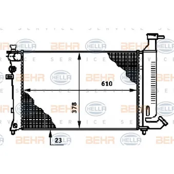 Radiateur, refroidissement du moteur HELLA 8MK 376 717-291
