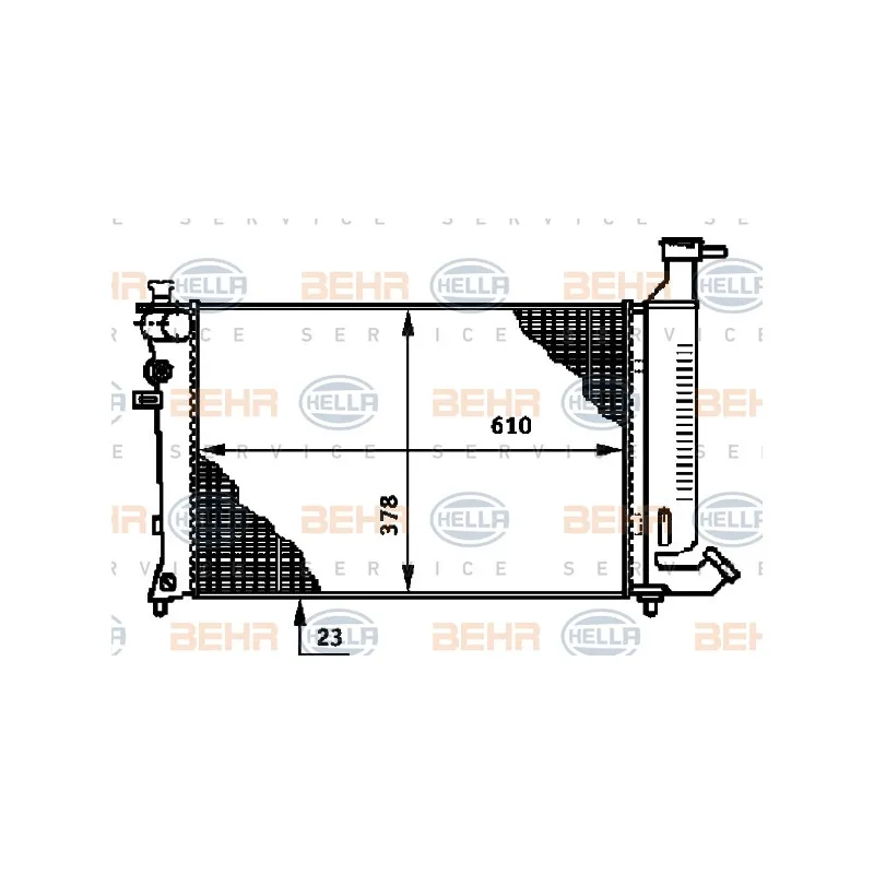 Radiateur, refroidissement du moteur HELLA 8MK 376 717-291