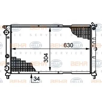 Radiateur, refroidissement du moteur HELLA 8MK 376 717-311