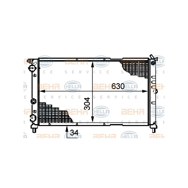 Radiateur, refroidissement du moteur HELLA 8MK 376 717-311