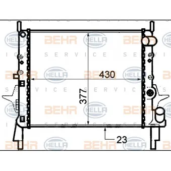 Radiateur, refroidissement du moteur HELLA 8MK 376 717-341