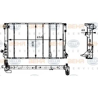 Radiateur, refroidissement du moteur HELLA 8MK 376 717-381