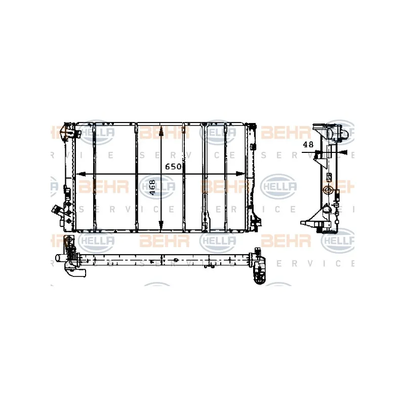 Radiateur, refroidissement du moteur HELLA 8MK 376 717-381
