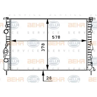 Radiateur, refroidissement du moteur HELLA 8MK 376 717-451