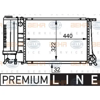 Radiateur, refroidissement du moteur HELLA 8MK 376 717-461
