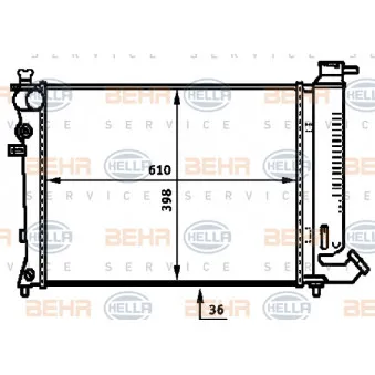 Radiateur, refroidissement du moteur HELLA 8MK 376 717-491