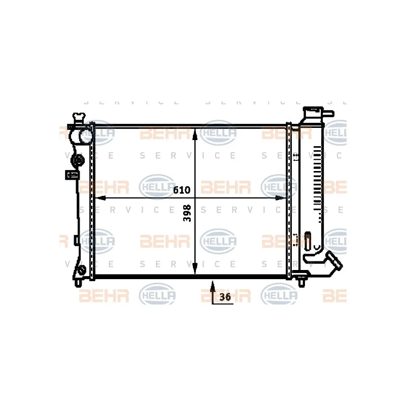 Radiateur, refroidissement du moteur HELLA 8MK 376 717-491