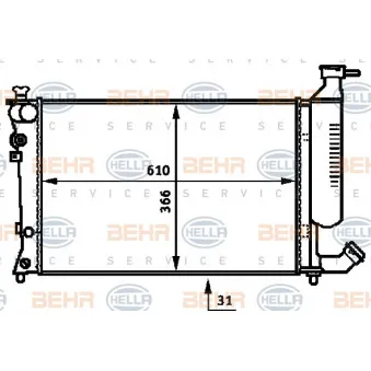 Radiateur, refroidissement du moteur HELLA 8MK 376 717-501