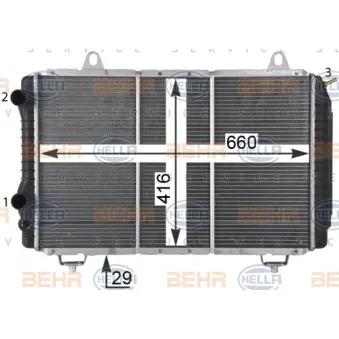 Radiateur, refroidissement du moteur HELLA 8MK 376 717-521