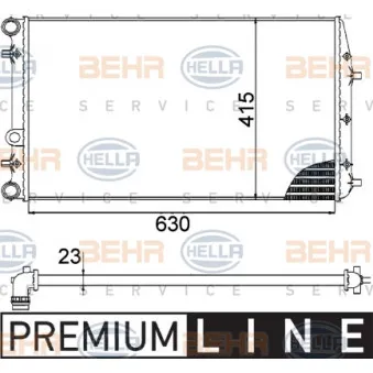 Radiateur, refroidissement du moteur HELLA 8MK 376 717-701