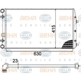 Radiateur, refroidissement du moteur HELLA 8MK 376 717-704