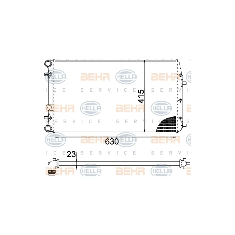 Radiateur, refroidissement du moteur HELLA 8MK 376 717-704