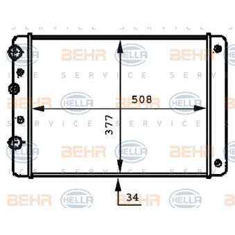 Radiateur, refroidissement du moteur HELLA 8MK 376 717-711