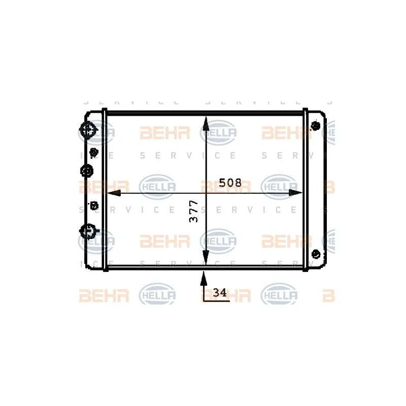 Radiateur, refroidissement du moteur HELLA 8MK 376 717-711