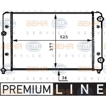 Radiateur, refroidissement du moteur HELLA 8MK 376 717-731