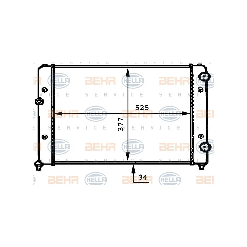 Radiateur, refroidissement du moteur HELLA 8MK 376 717-734
