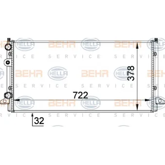 Radiateur, refroidissement du moteur HELLA 8MK 376 717-751