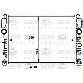 Radiateur, refroidissement du moteur HELLA 8MK 376 718-014