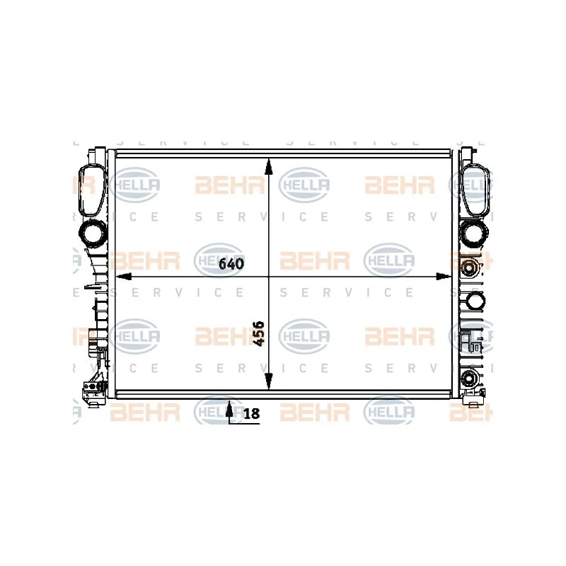 Radiateur, refroidissement du moteur HELLA 8MK 376 718-014