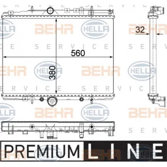 Radiateur, refroidissement du moteur HELLA 8MK 376 718-041