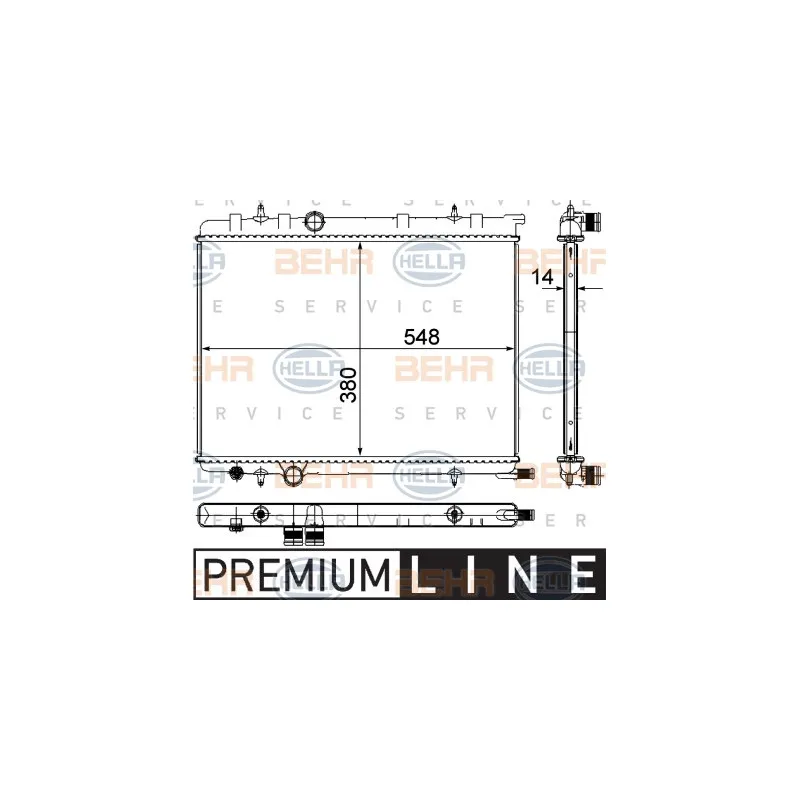 Radiateur, refroidissement du moteur HELLA 8MK 376 718-051