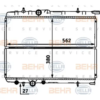 Radiateur, refroidissement du moteur HELLA 8MK 376 718-161
