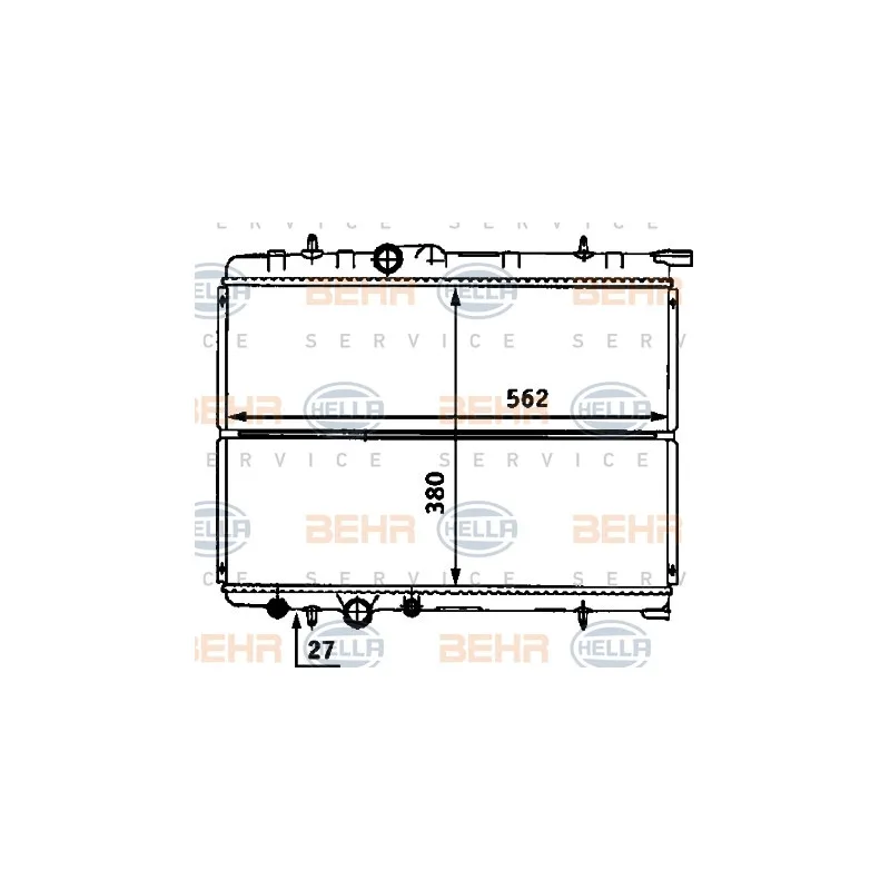 Radiateur, refroidissement du moteur HELLA 8MK 376 718-161