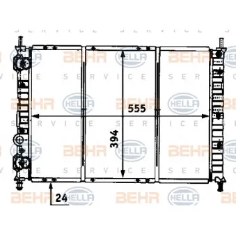 Radiateur, refroidissement du moteur HELLA 8MK 376 718-211