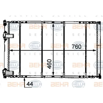 Radiateur, refroidissement du moteur HELLA 8MK 376 718-231