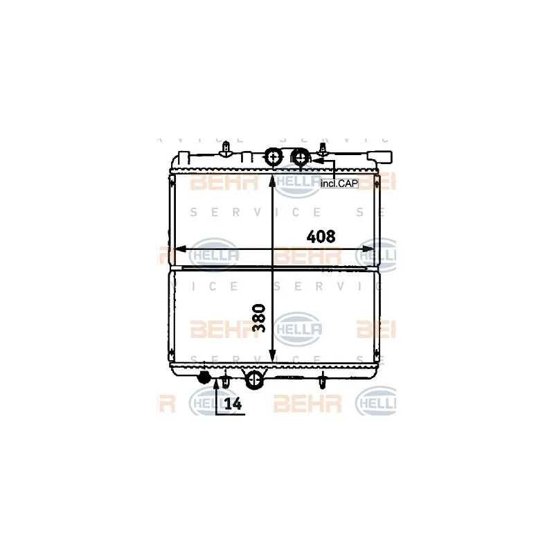 Radiateur, refroidissement du moteur HELLA 8MK 376 718-251