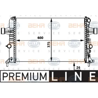 Radiateur, refroidissement du moteur HELLA 8MK 376 718-331