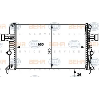 Radiateur, refroidissement du moteur HELLA 8MK 376 718-334