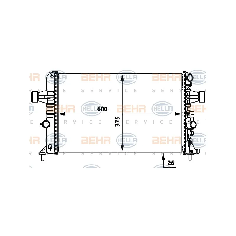 Radiateur, refroidissement du moteur HELLA 8MK 376 718-334