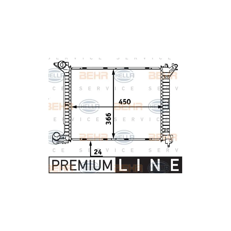 Radiateur, refroidissement du moteur HELLA 8MK 376 718-341