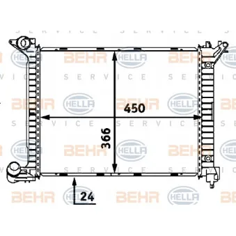Radiateur, refroidissement du moteur HELLA 8MK 376 718-344