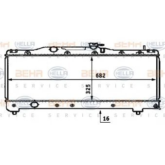 Radiateur, refroidissement du moteur HELLA 8MK 376 718-351