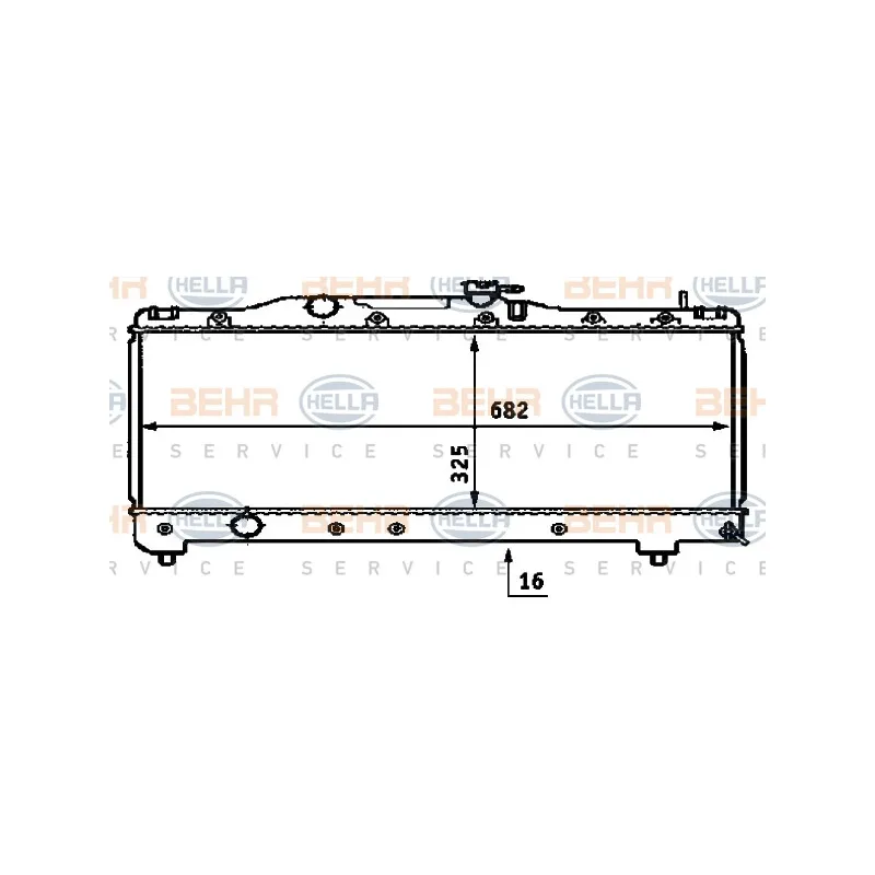 Radiateur, refroidissement du moteur HELLA 8MK 376 718-351