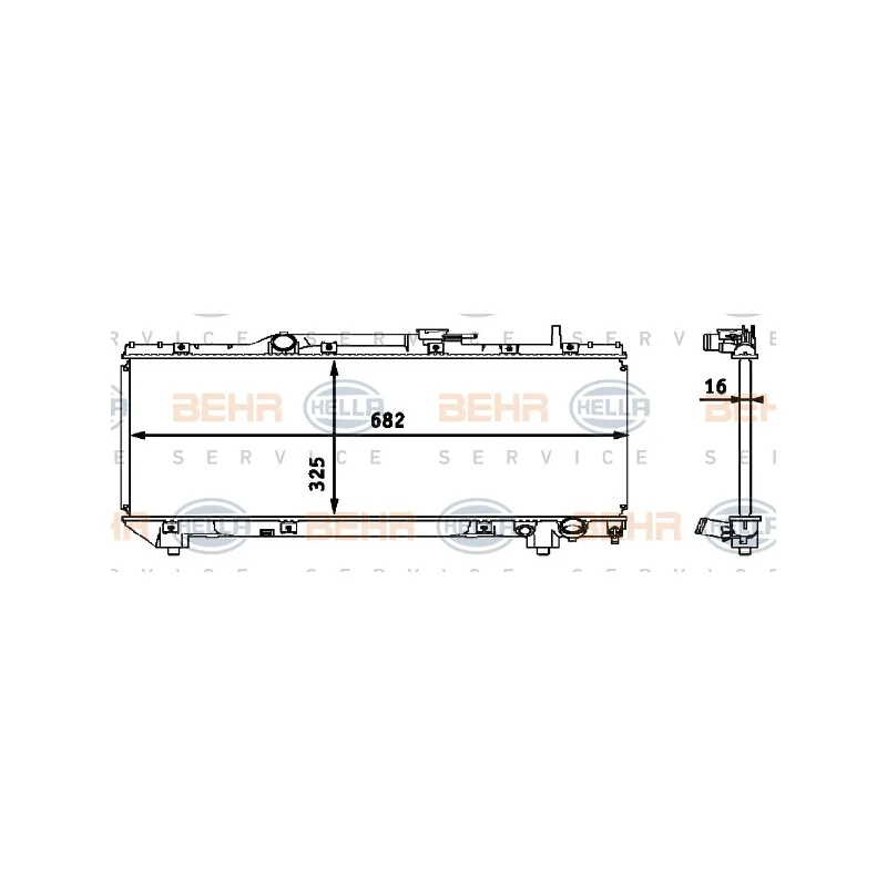 Radiateur, refroidissement du moteur HELLA 8MK 376 718-371