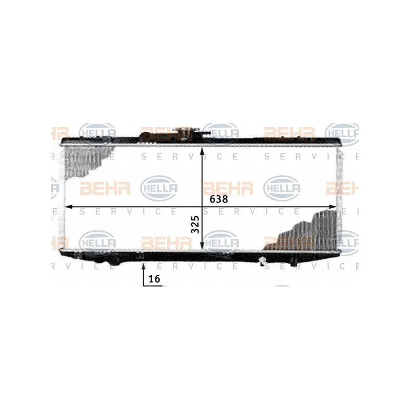 Radiateur, refroidissement du moteur HELLA 8MK 376 718-381
