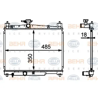 Radiateur, refroidissement du moteur HELLA 8MK 376 718-421