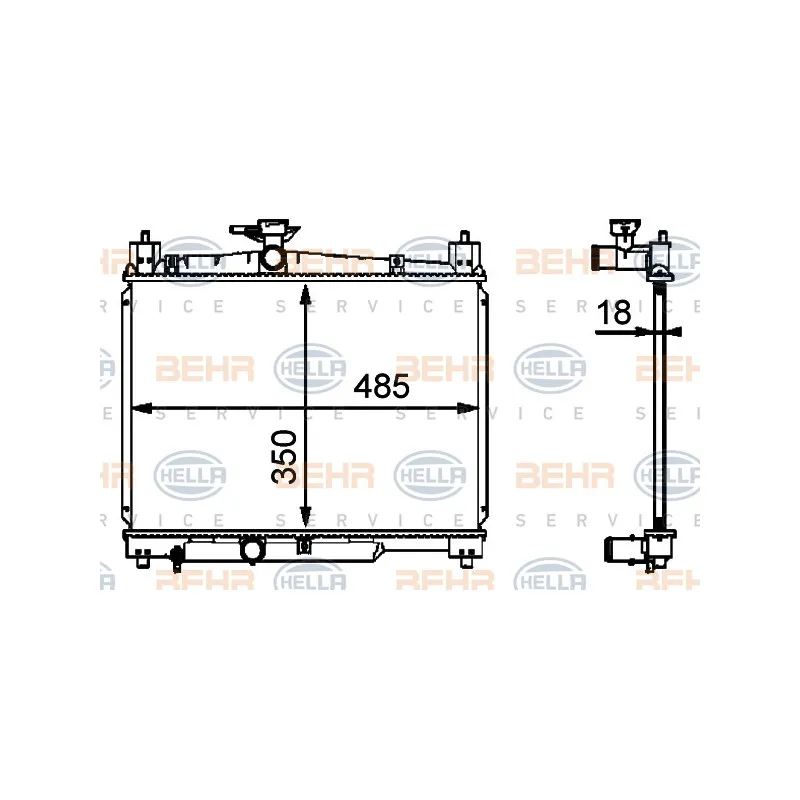 Radiateur, refroidissement du moteur HELLA 8MK 376 718-421