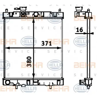 Radiateur, refroidissement du moteur HELLA 8MK 376 718-431