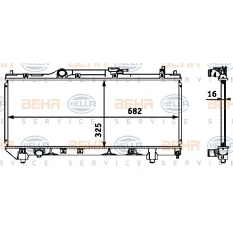 Radiateur, refroidissement du moteur HELLA 8MK 376 718-461