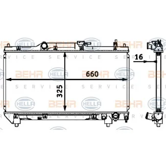 Radiateur, refroidissement du moteur HELLA 8MK 376 718-481